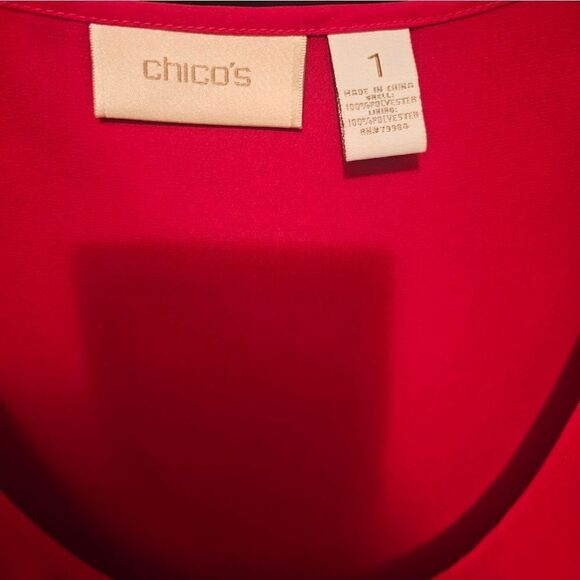 CHICO'S TRUE RED POLYESTER TANK - Picture 3 of 8
